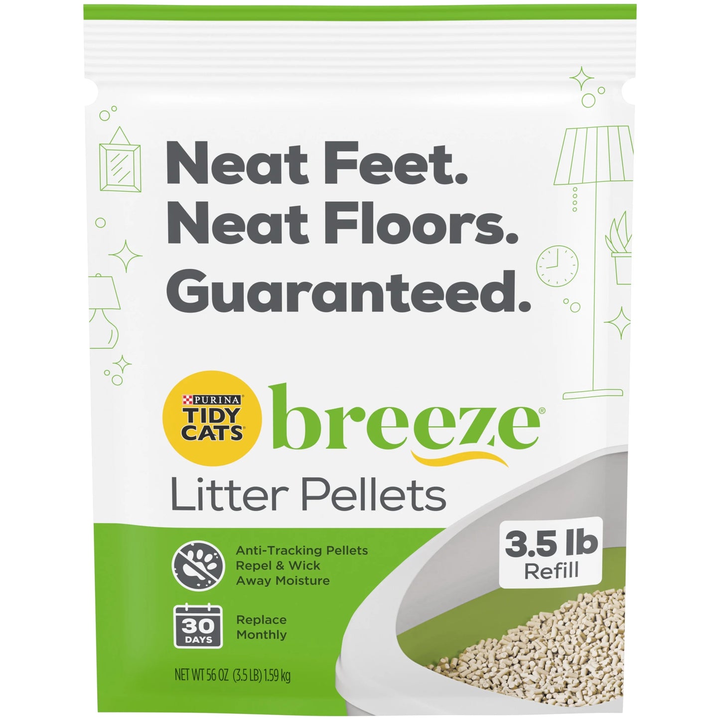 (2 Pack) Purina Litter Pellets, BREEZE Refill Litter Pellets, 3.5 Lb. Pouch