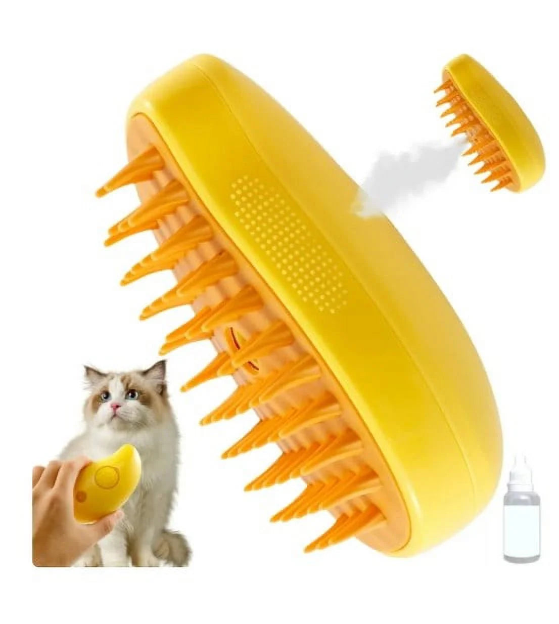 Spray Cat Brush for Shedding 3 in 1 Cat Steamy Brush USB Rechargeable Steamy Cat Brush Efficient Cat Grooming Brush 4.5×2.6×2.4 Inch Cat Steam Brush Self Cleaning Electric Cat Steamer Brush