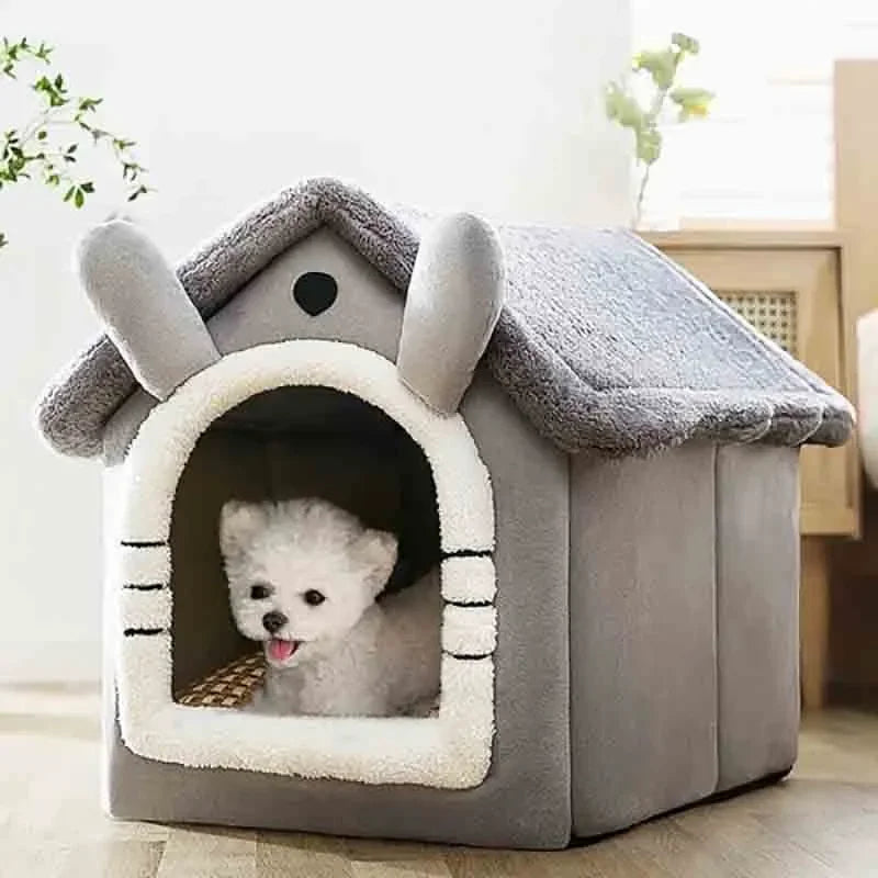 Soft Pet Bed Tent House Dog Kennel Cat Bed Indoor Warm Dog House with Removable Cushion Suitable for Small Medium Large Pets